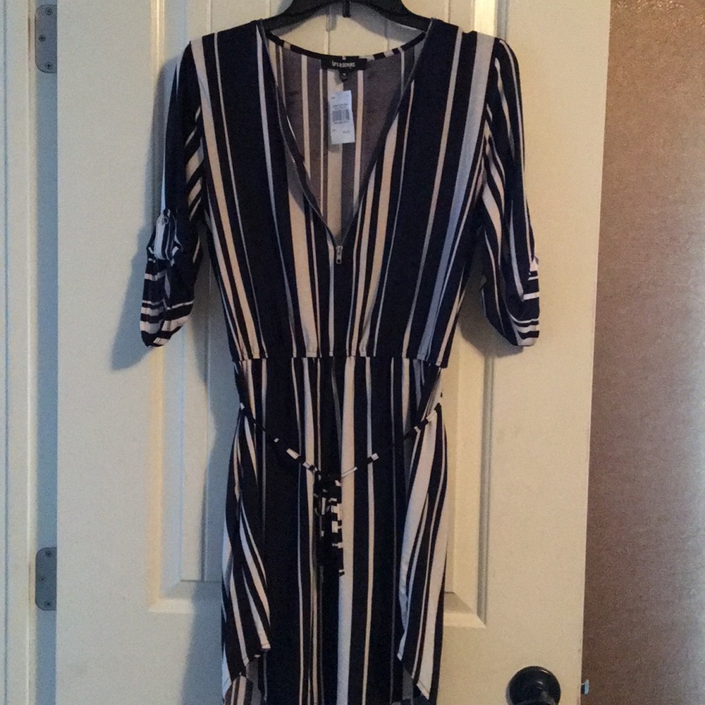black an white stripe dress